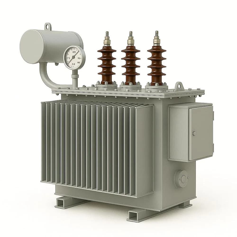 Industrial distribution transformer nameplate and terminal bushing connections